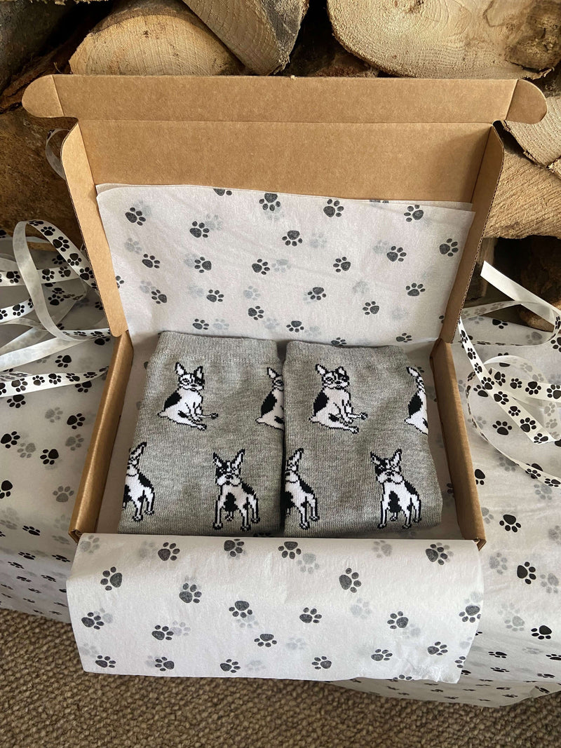 Women's French Bulldog Socks - Grey