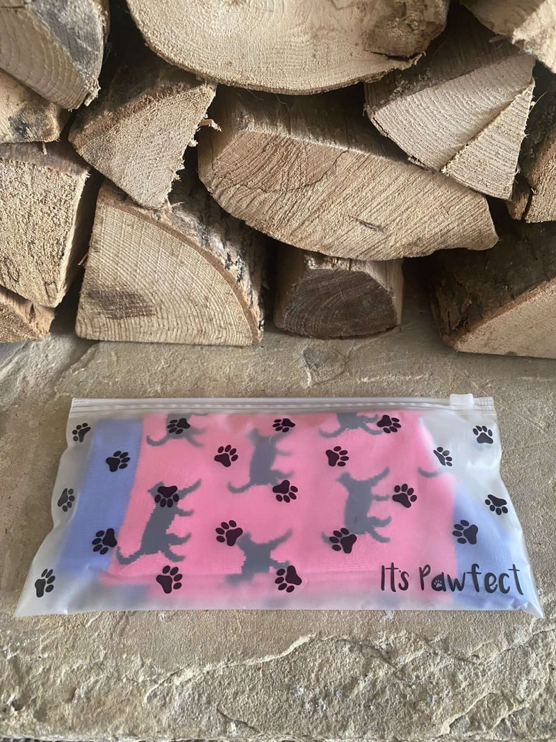 Women's Black Cat Socks - Pink