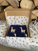Women's Llama Socks - Navy
