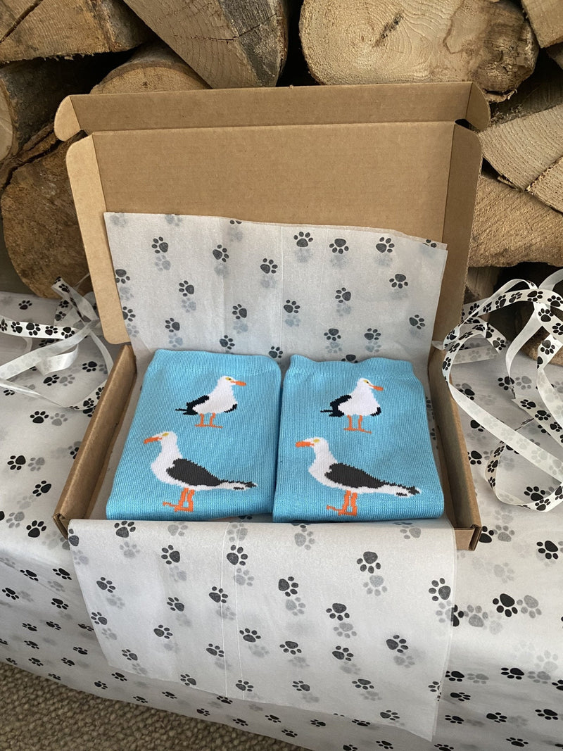 Women's Seagull Socks - Blue