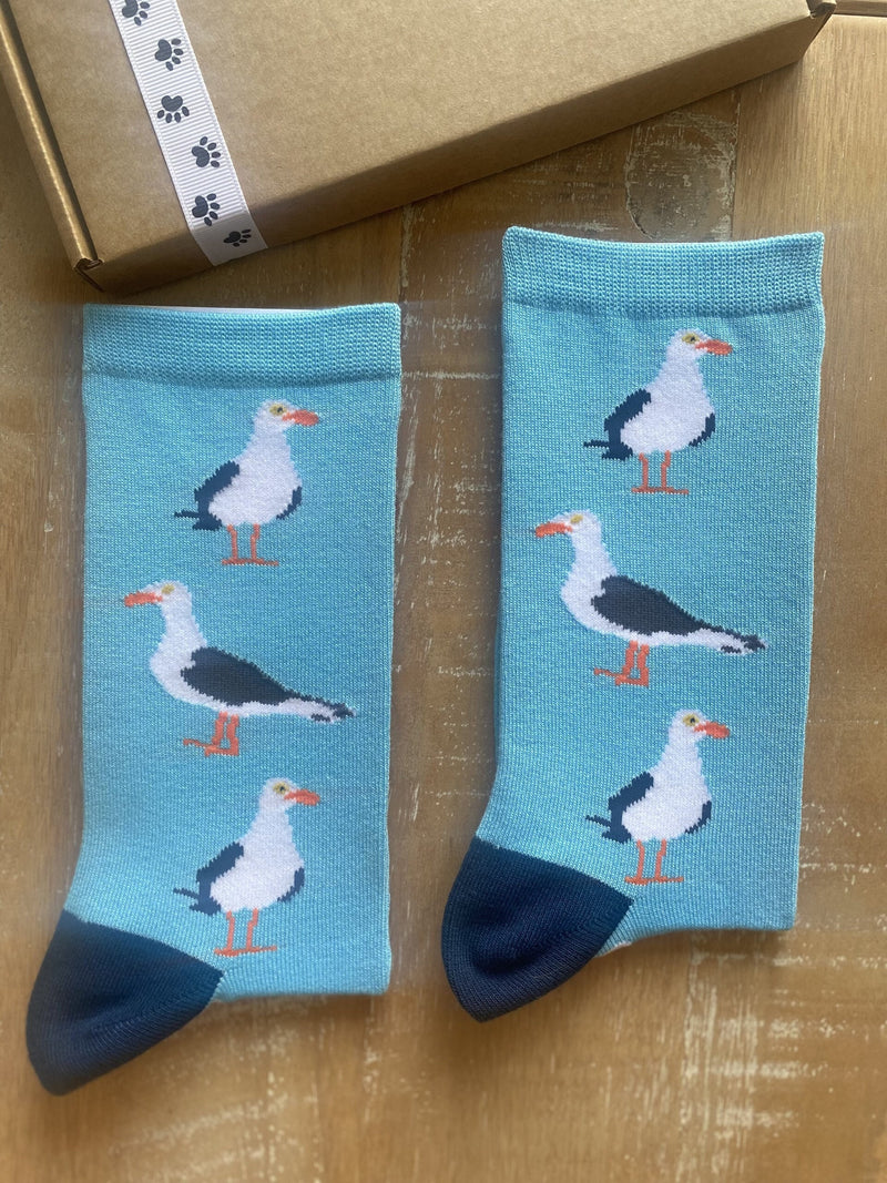 Women's Seagull Socks - Blue