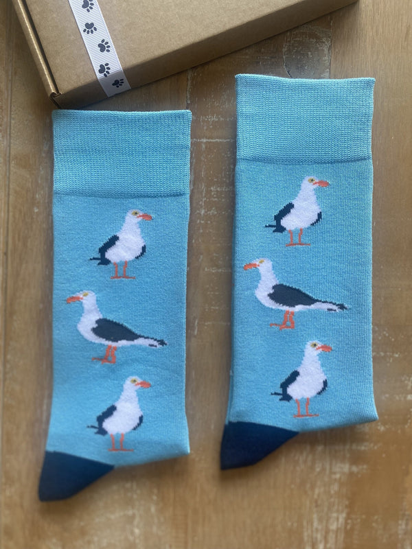 Men's Seagull Socks - Blue