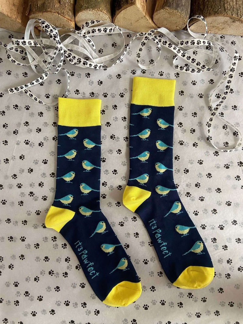 Men's Blue Tit Bird Socks - It's Pawfect