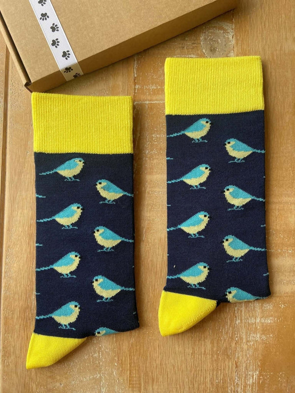 Men's Blue Tit Bird Socks - It's Pawfect