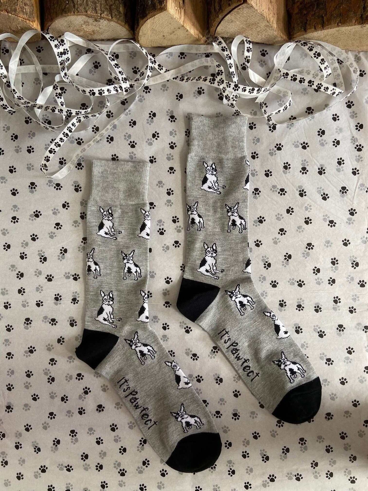 Chaussettes Fantaisie Bulldog Français - Taille 39-43 - Homme/femme - Noir - Neuf Sans étiquettes