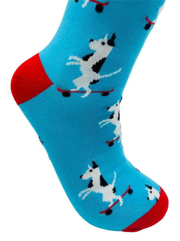 Men's Skateboarding Dog Socks - Blue - It's Pawfect