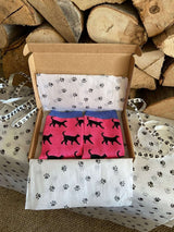 Women's Black Cat Socks - Pink - It's Pawfect