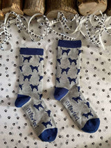 Women's Labrador Socks - Grey & Navy - It's Pawfect