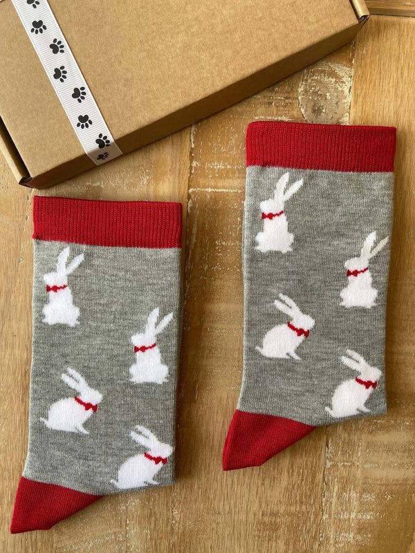 Women's Rabbit Socks - Grey - It's Pawfect