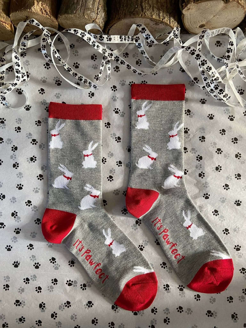 Women's Rabbit Socks - Grey - It's Pawfect