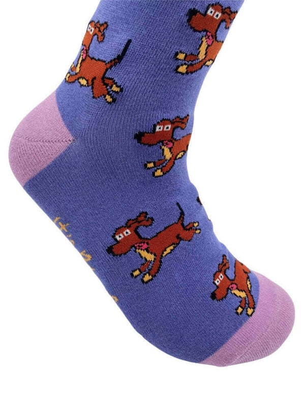 Women's Sausage Dog Socks - Purple - It's Pawfect