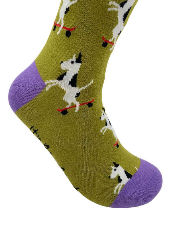 Women's Skateboarding Dog Socks - It's Pawfect