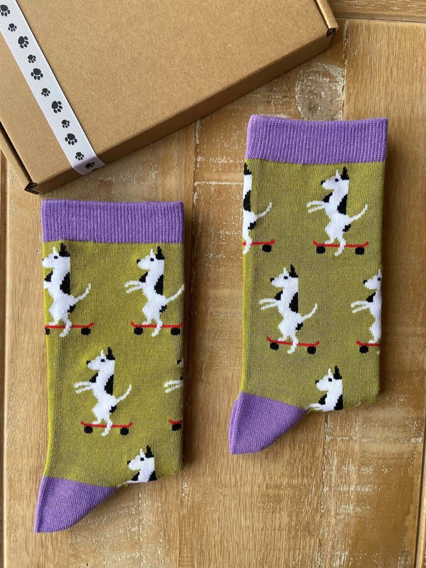 Women's Skateboarding Dog Socks - It's Pawfect
